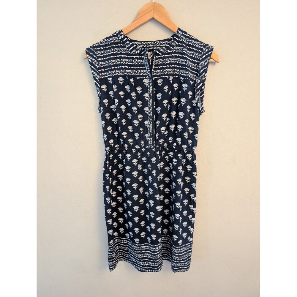 Loft Navy Blockprint Tank Dress Size S